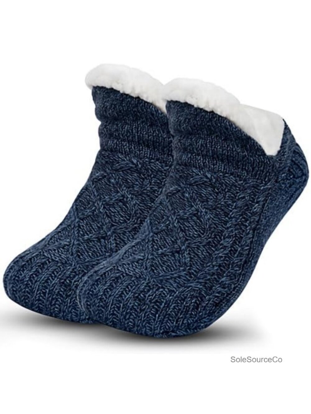 Cozy Fleece Lined Non-Slip Slipper Socks for Men Women Indoor